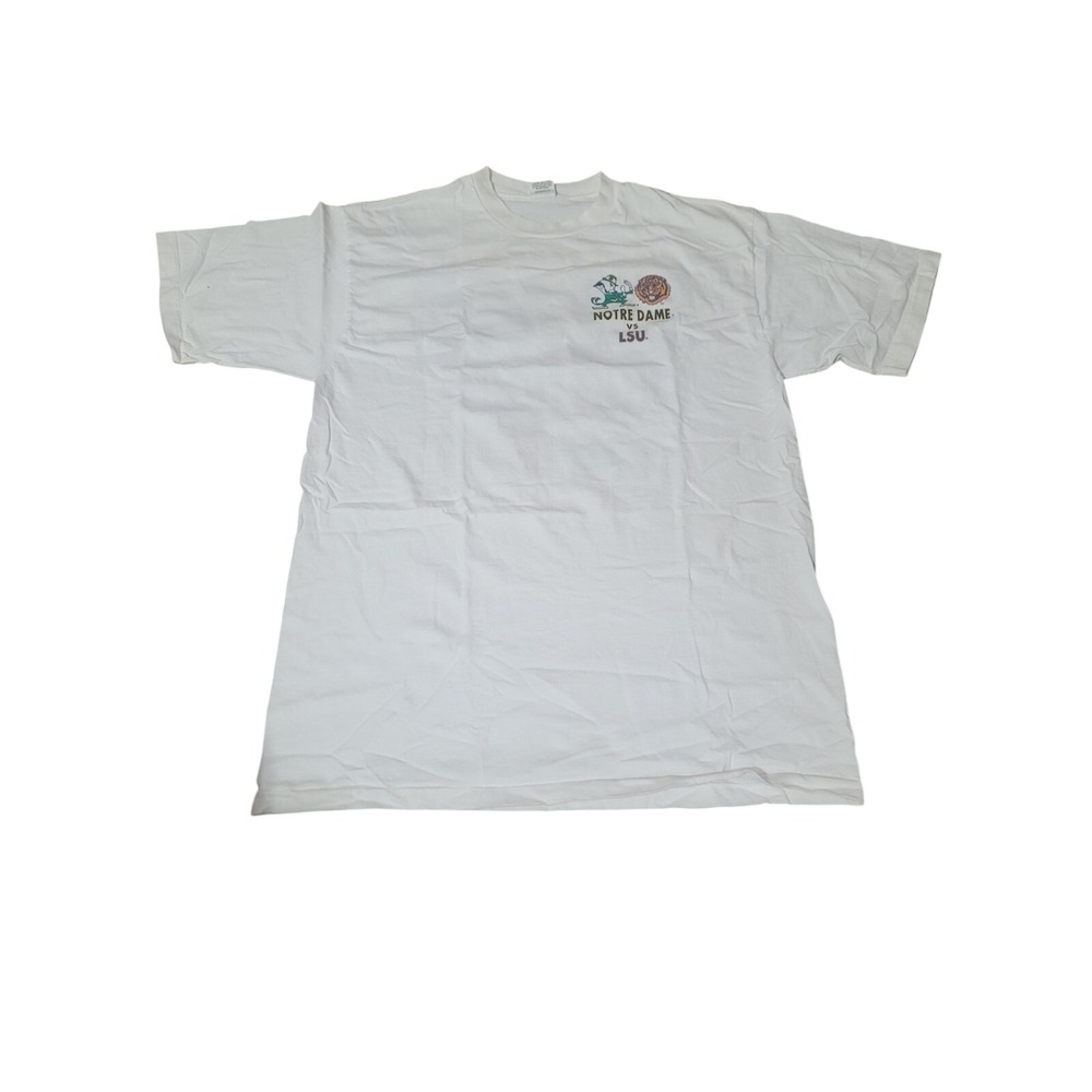 Vintage 1998 RuppShirts Single Stitch‎ XL Notre Dame LSU T-Shirt BG